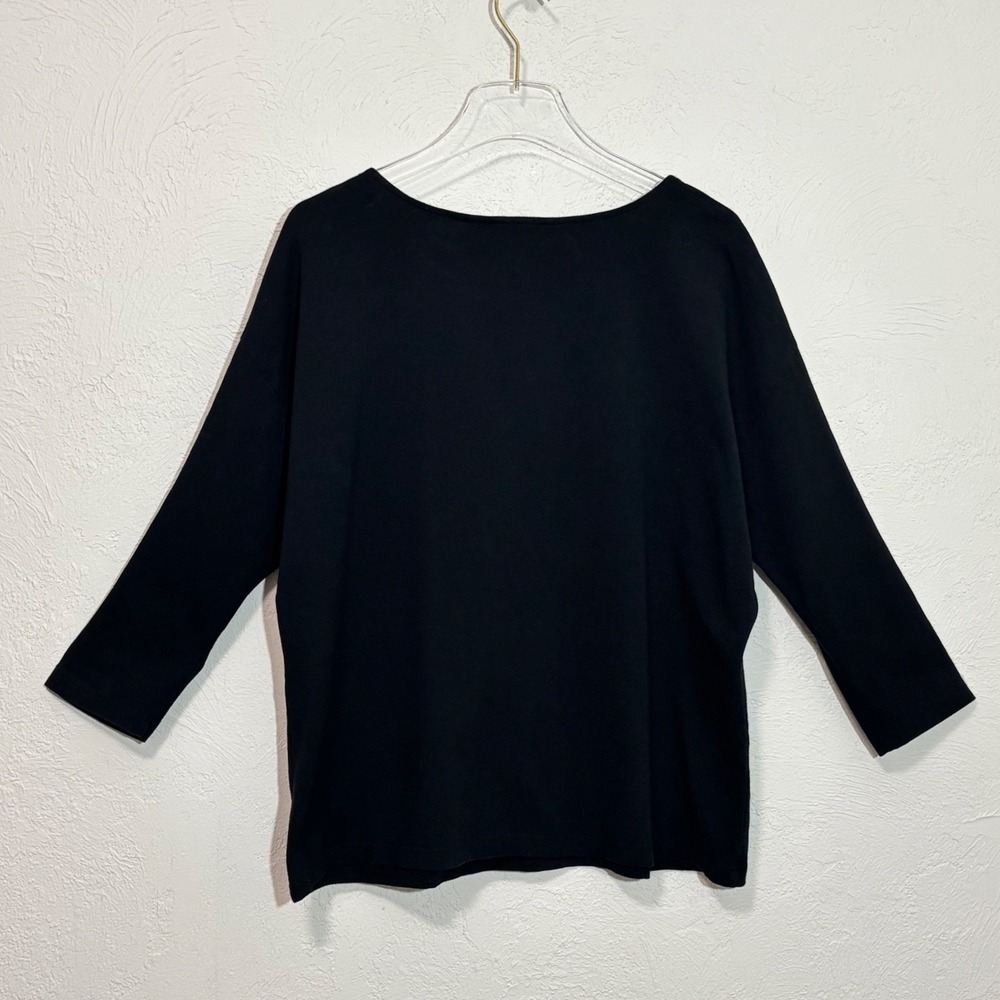 Bob Mackie Wearable Art Top Womens Size XL Black‎ Sequin Phoenix Embroidered - Picture 2 of 6